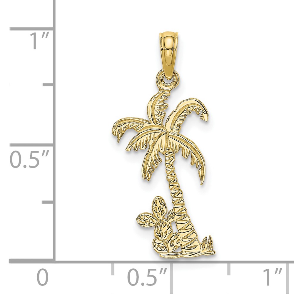 10K Palm Tree w/ Cactus Charm (10K7157)