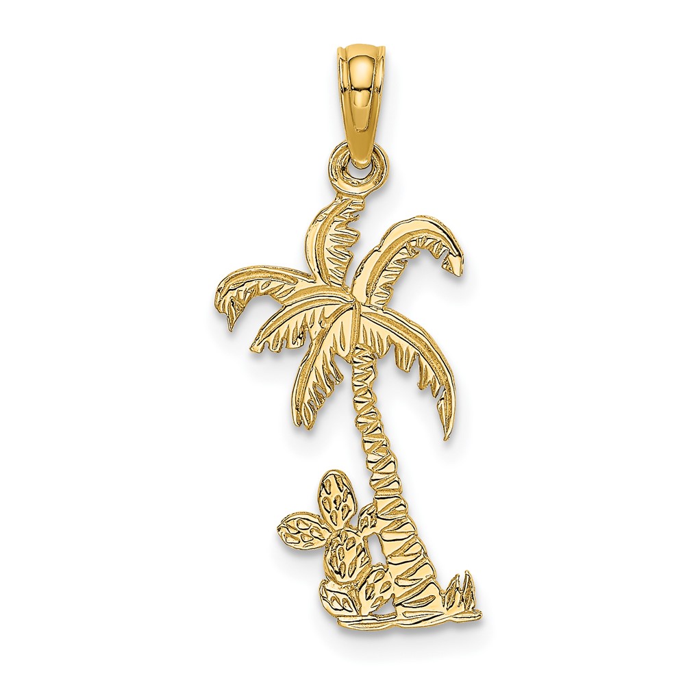 10K Palm Tree w/ Cactus Charm (10K7157)