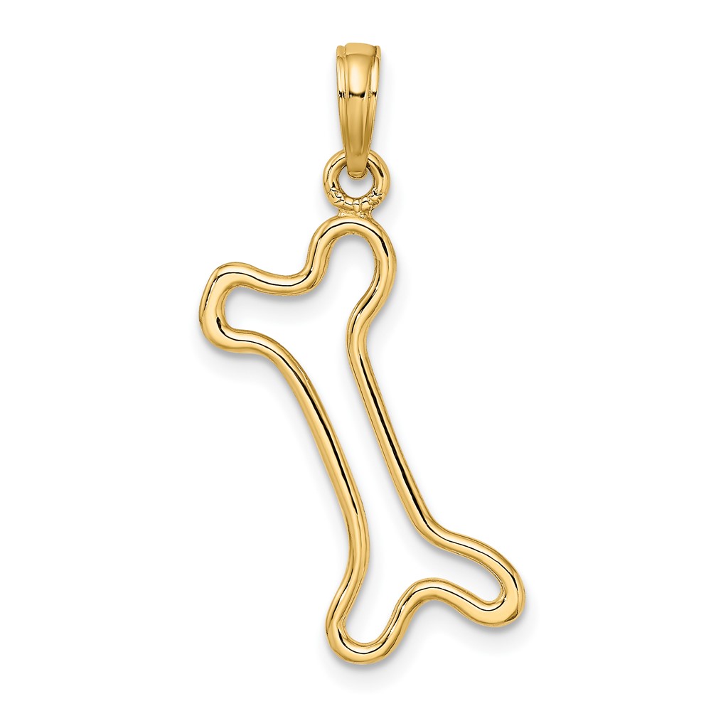10K Cut-Out  Polished Dog Bone Charm (10K7166)