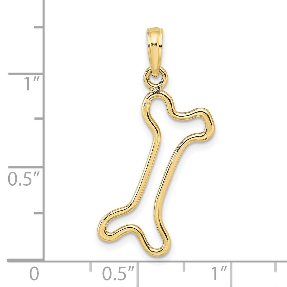 10K Cut-Out  Polished Dog Bone Charm (10K7166)