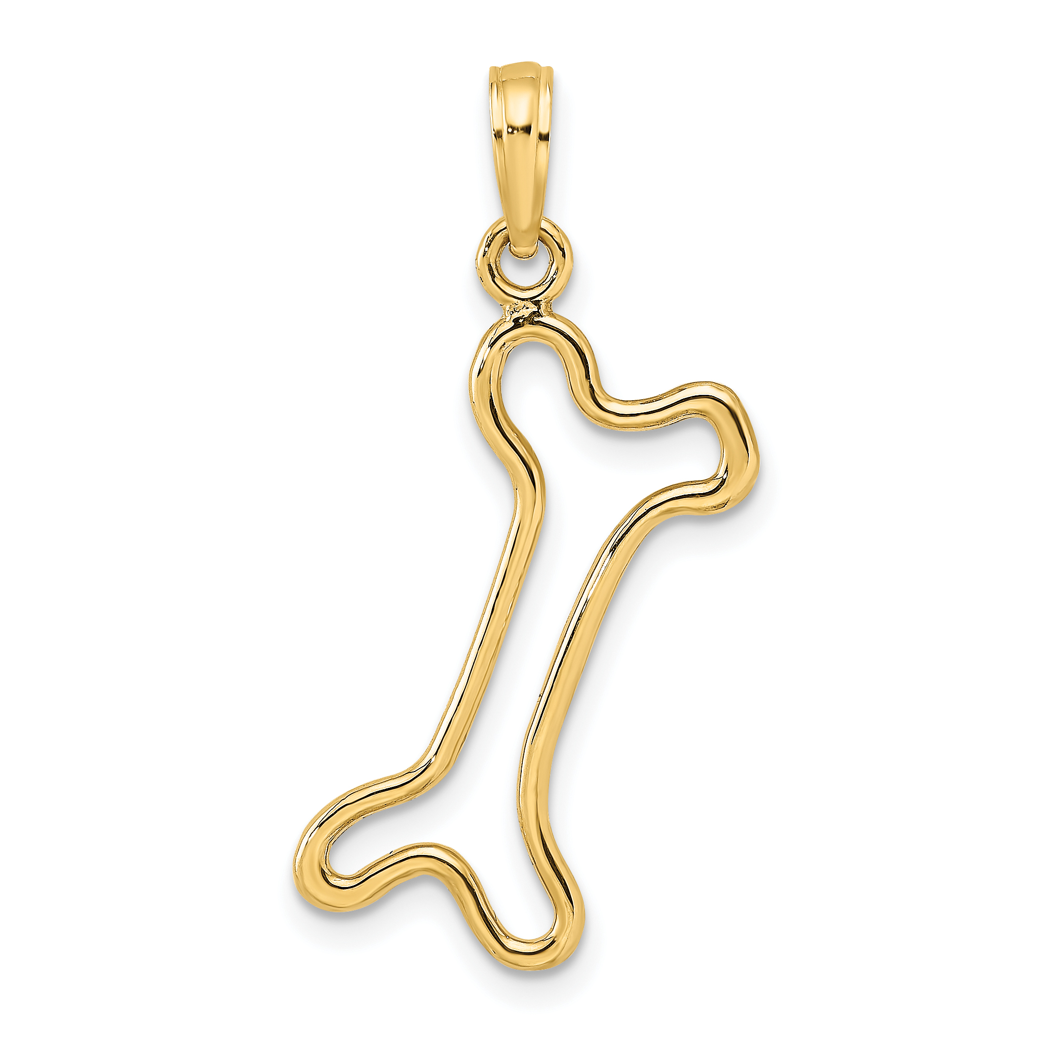 10K Cut-Out  Polished Dog Bone Charm (10K7166)