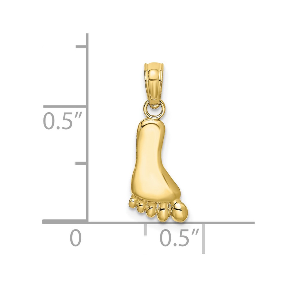 10K Polished Foot Charm (10K7178)