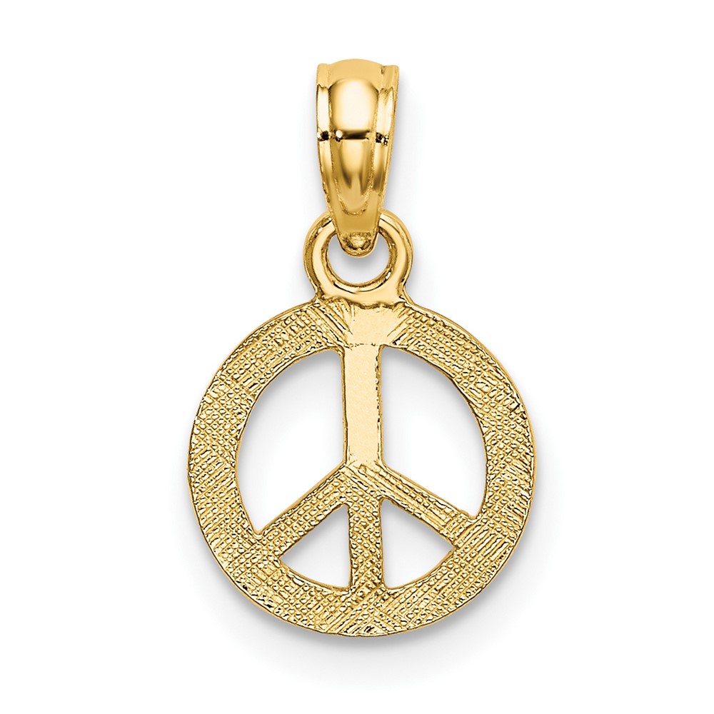 10K Flat and Textured Mini Peace Sign Charm (10K7180)