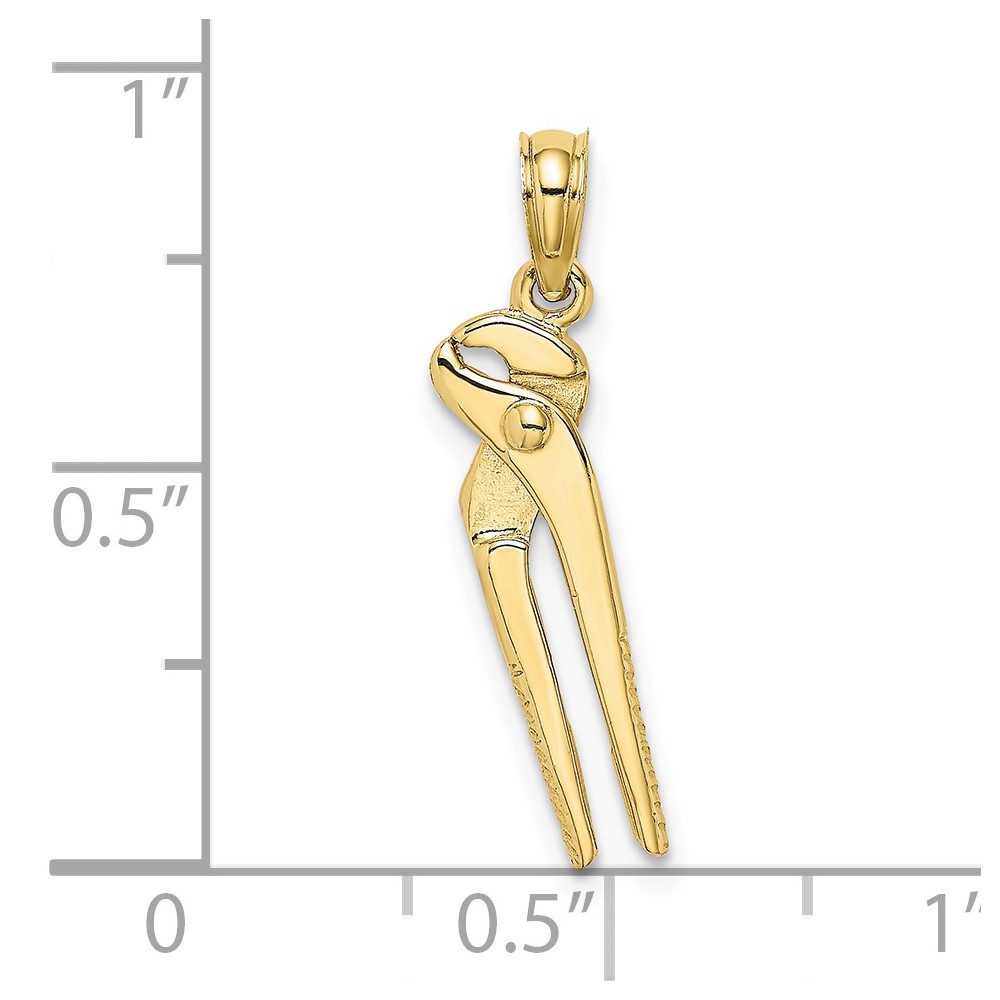 10K 3-D Moveable Locking Wrench Charm (10K7220)