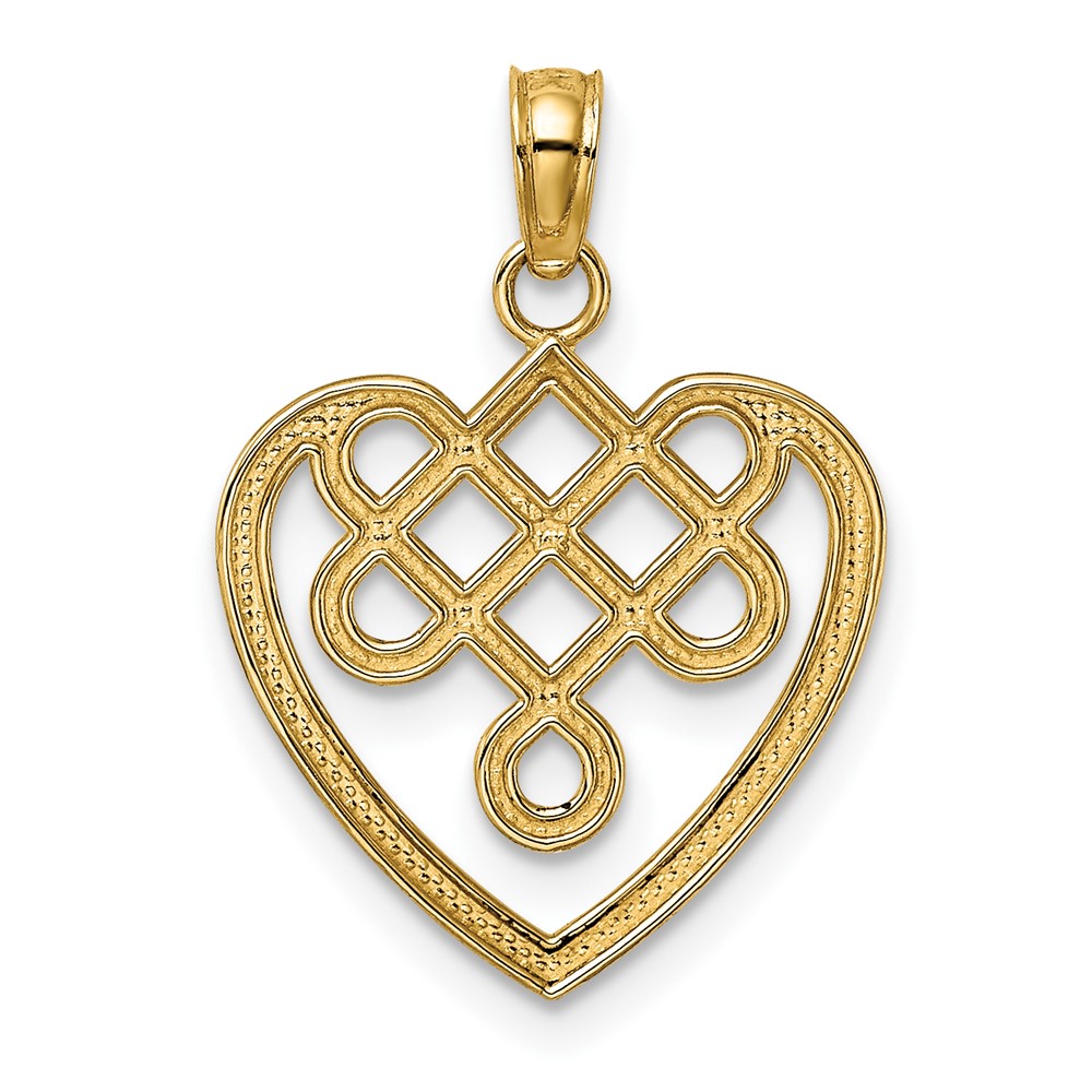 10K Small Celtic Knot Heart Charm (10K7228)