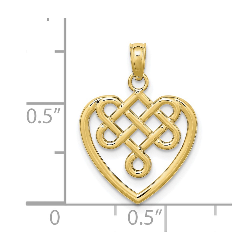 10K Small Celtic Knot Heart Charm (10K7228)