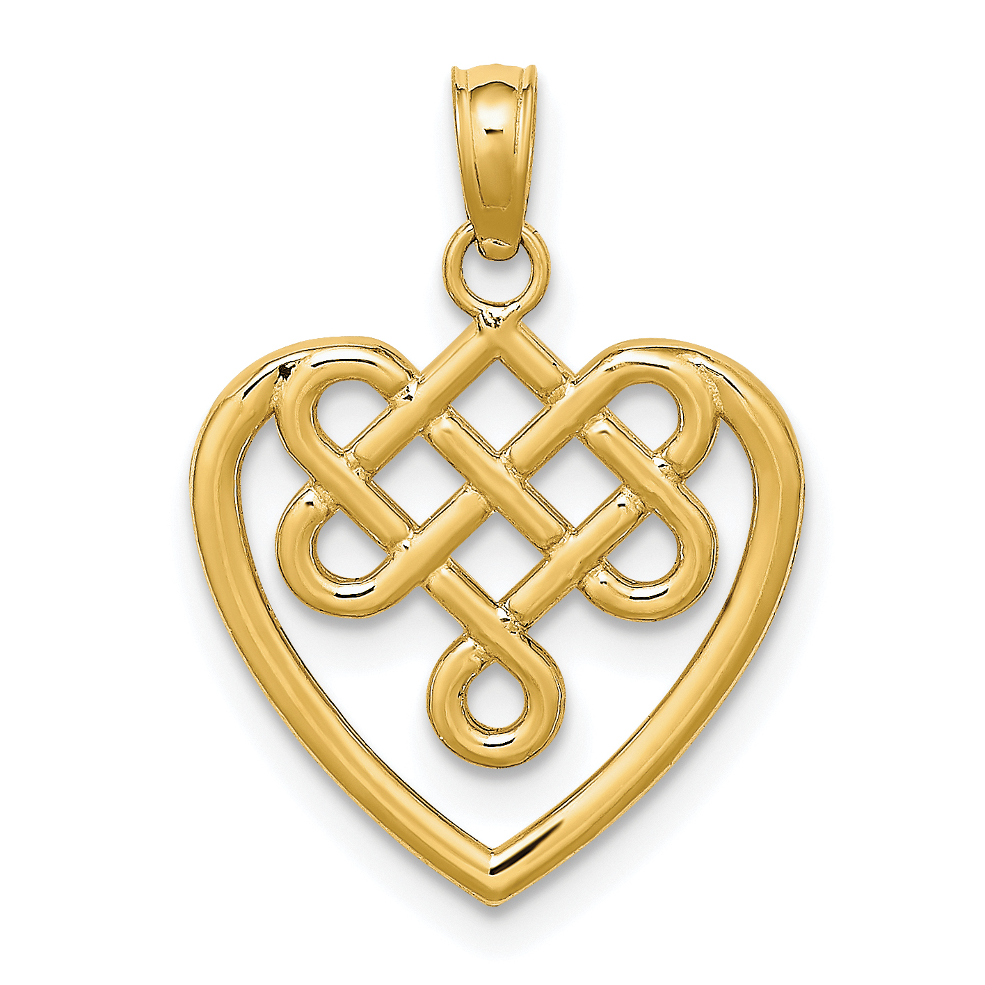 10K Small Celtic Knot Heart Charm (10K7228)