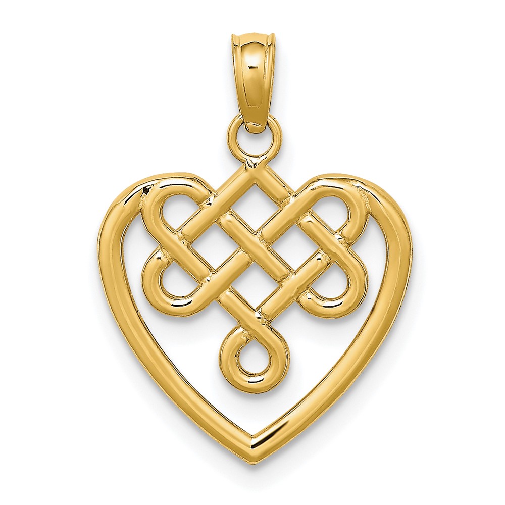 10K Small Celtic Knot Heart Charm (10K7228)