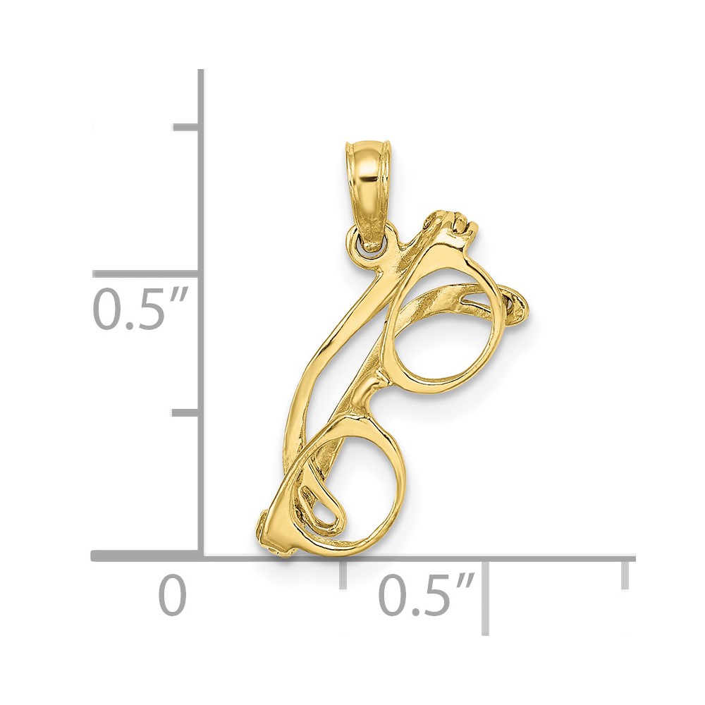 10K 3-D Moveable Sunglasses Charm (10K7248)