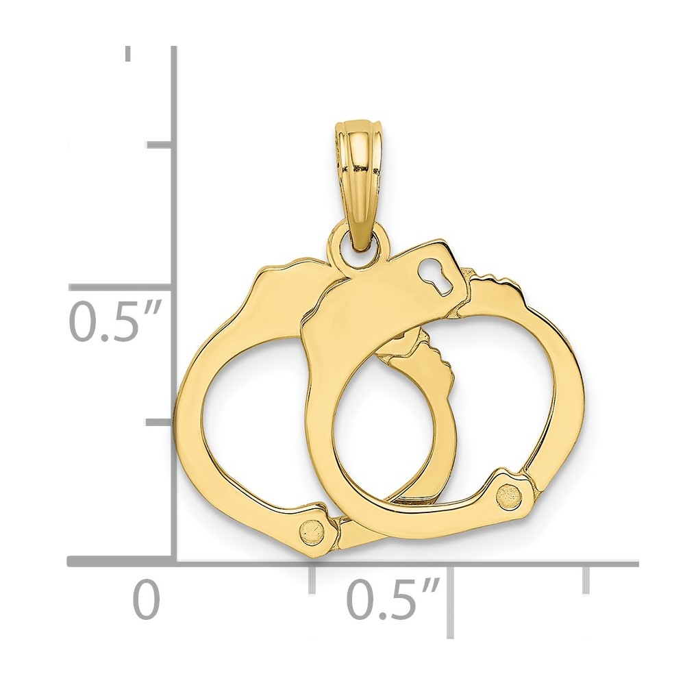 10K Moveable Handcuffs Charm (10K7253)