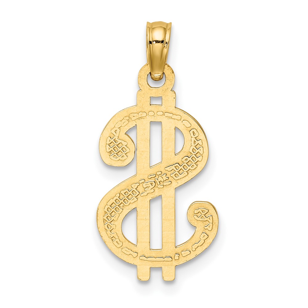 10K Textured Dollar Sign Charm (10K7272)