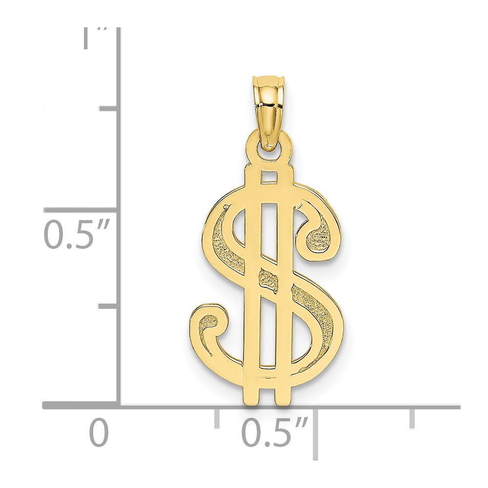 10K Textured Dollar Sign Charm (10K7272)