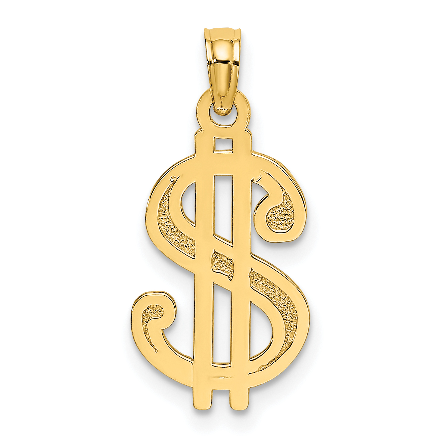 10K Textured Dollar Sign Charm (10K7272)