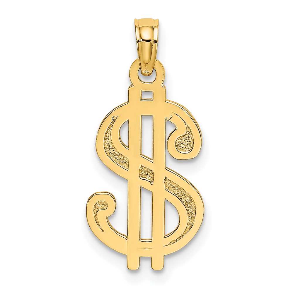 10K Textured Dollar Sign Charm (10K7272)