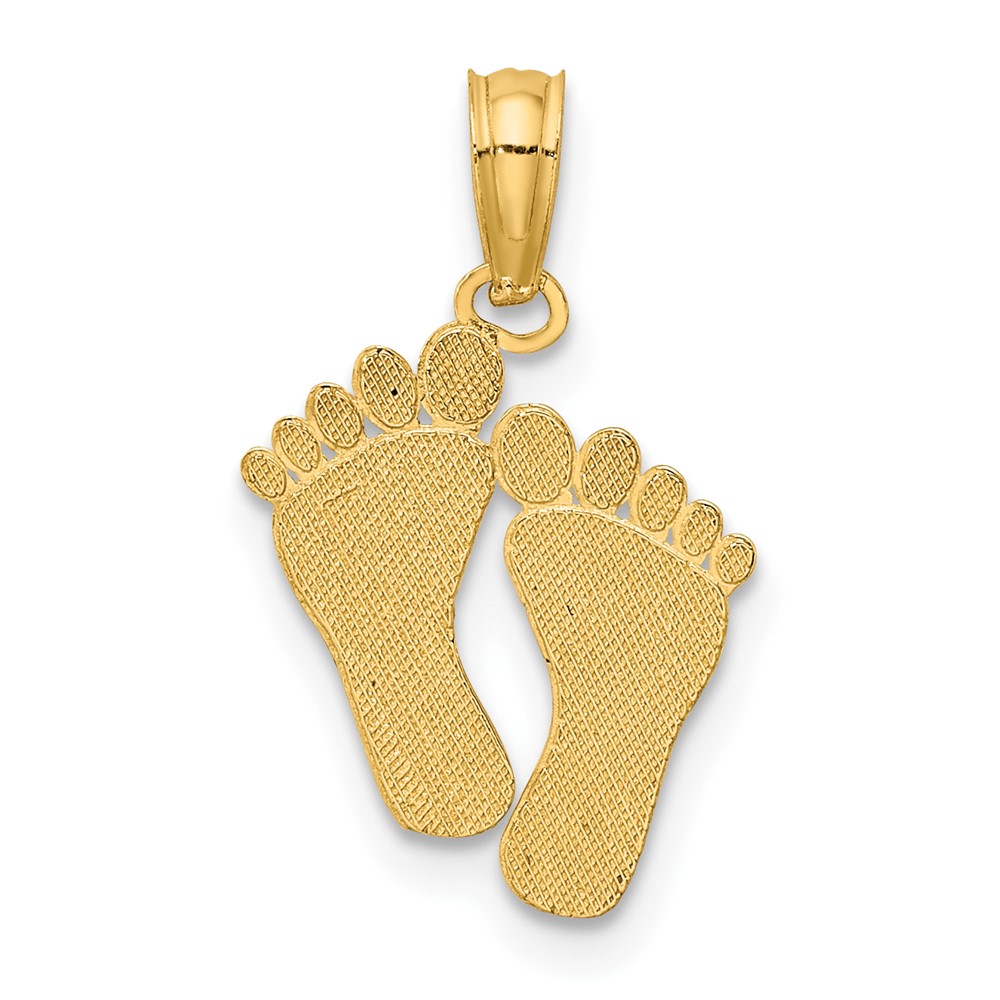 10K  Double Feet Hang Ten Style Charm (10K7278)