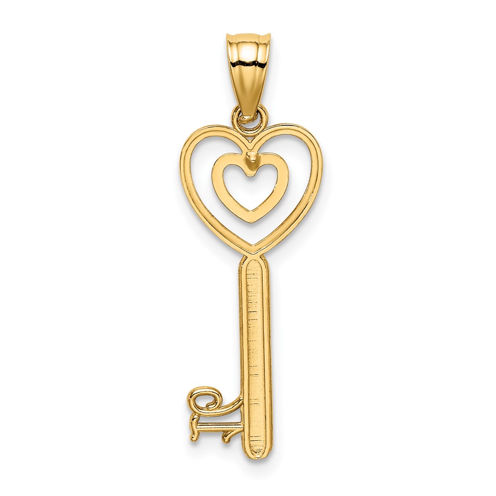 10k Yellow Gold Key w/ Heart Sweet 16 Pendant | eBay