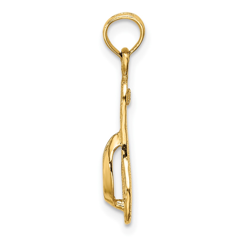 10K Single Polished Strap Flip-Flop Charm (10K7291)