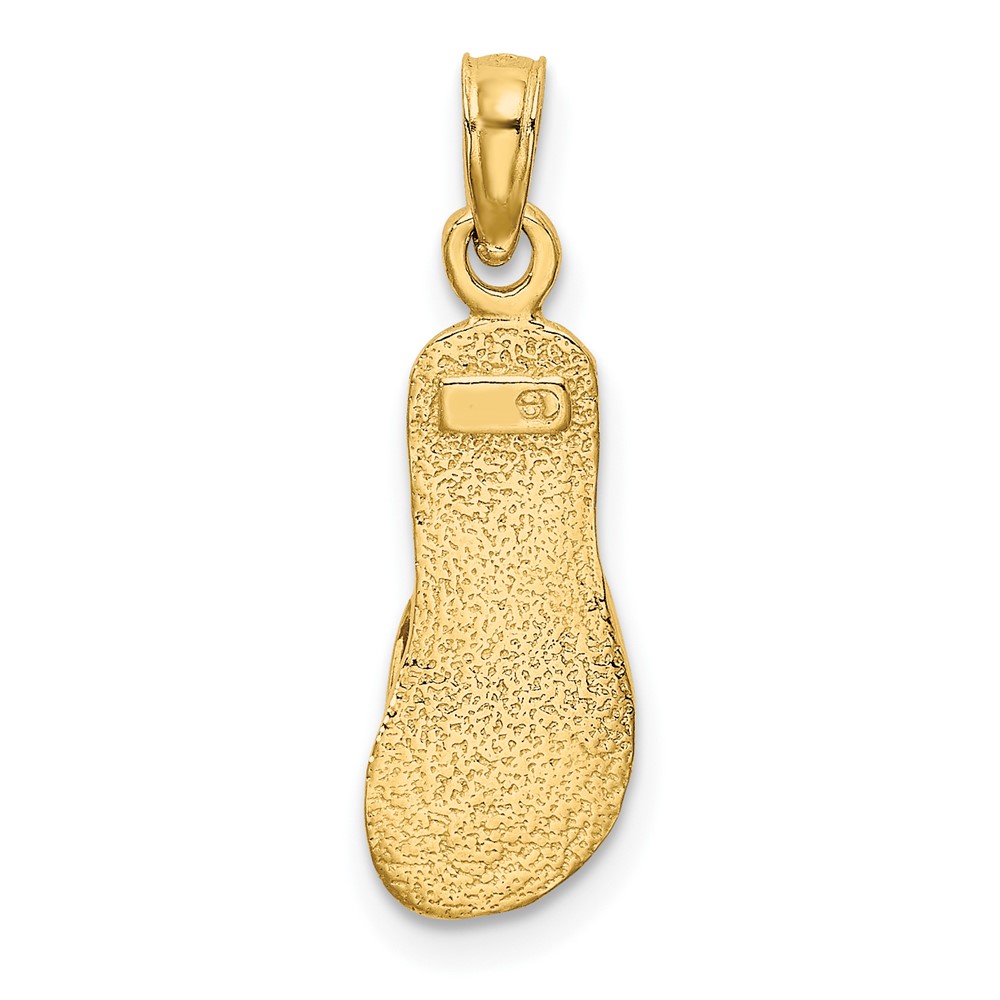 10K Single Polished Strap Flip-Flop Charm (10K7291)