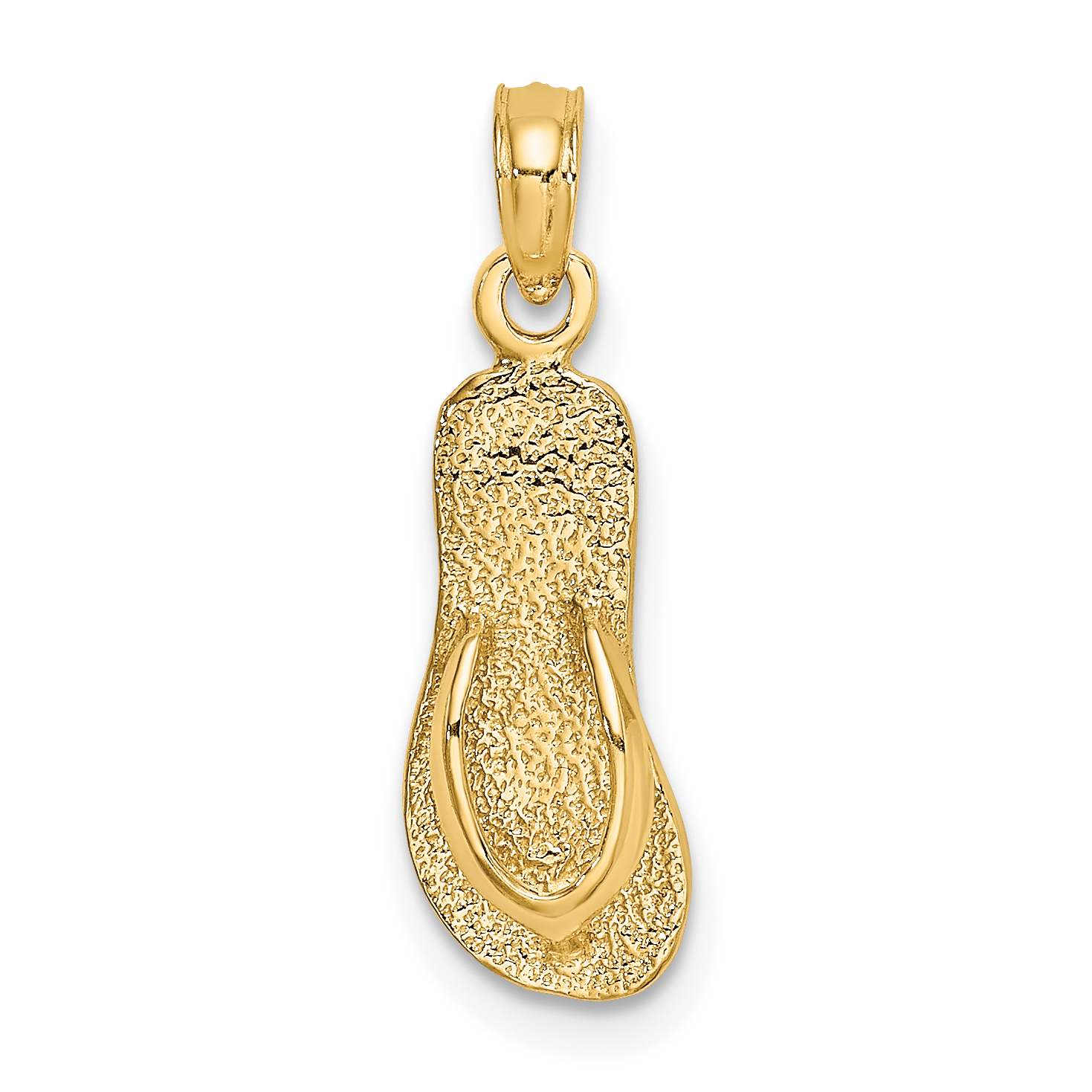 10K Single Polished Strap Flip-Flop Charm (10K7291)