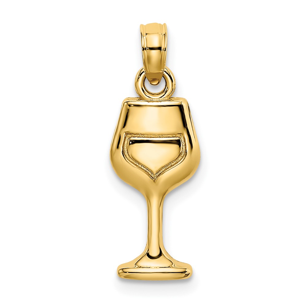 10K Wine Glass Charm (10K7293)