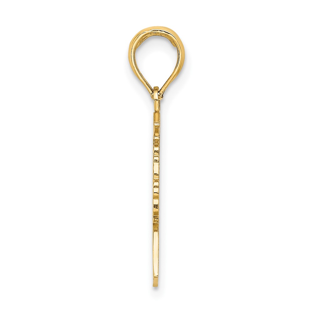 10k Polished Female Graduation Profile Charm (10K7295)