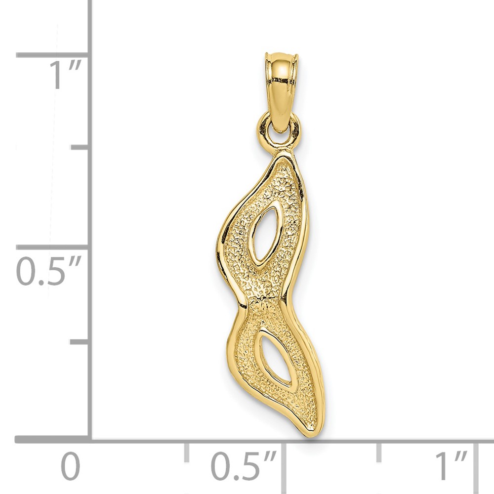 10K 3-D Beveled Masquerade Mask Charm (10K7315)