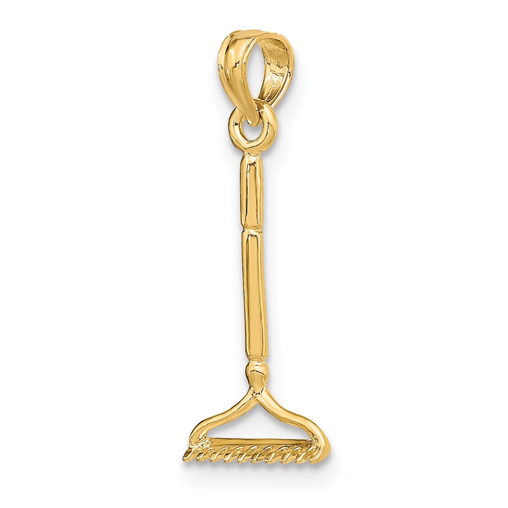 10K 3-D Landscape Rake Garden Tool Charm (10K7322)