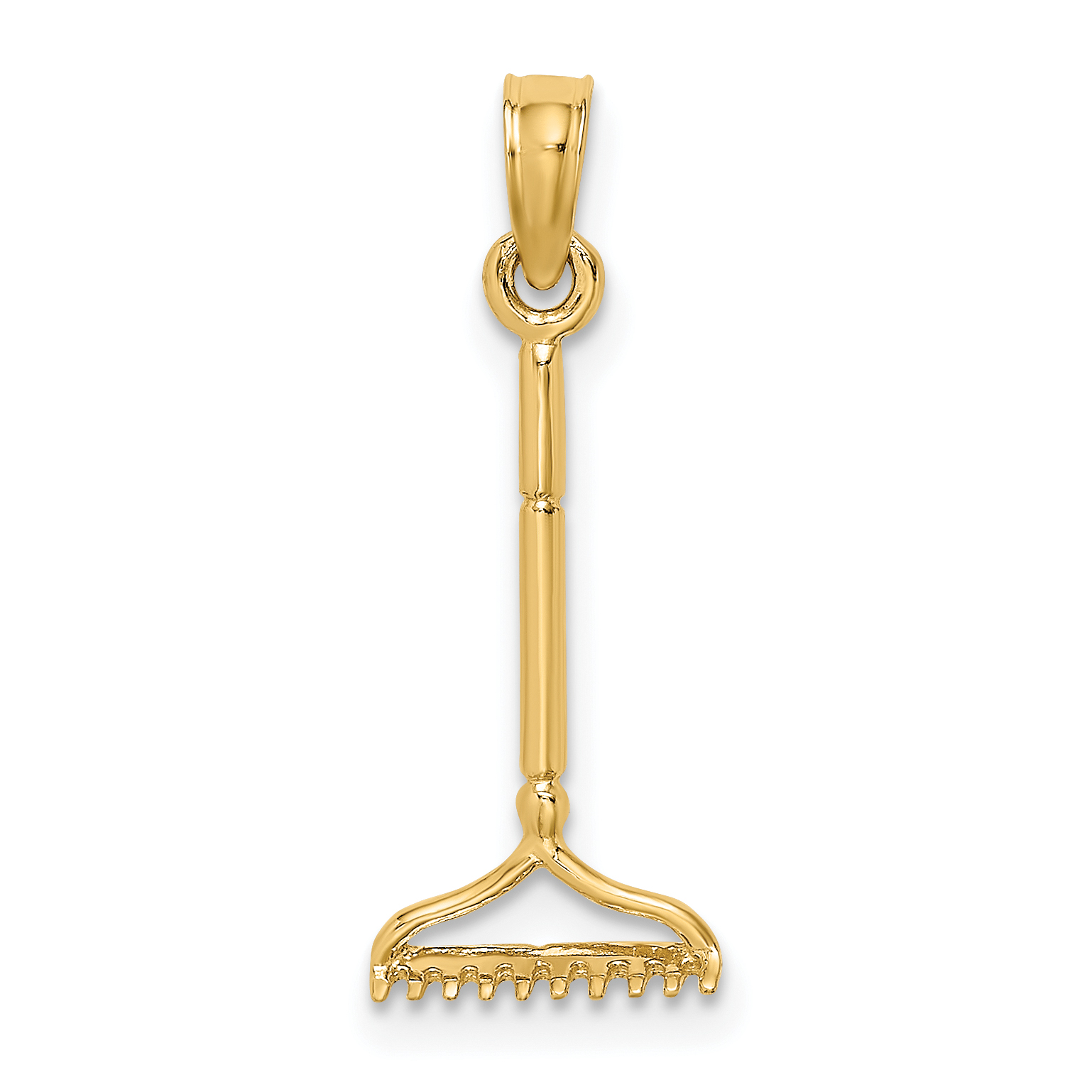 10K 3-D Landscape Rake Garden Tool Charm (10K7322)