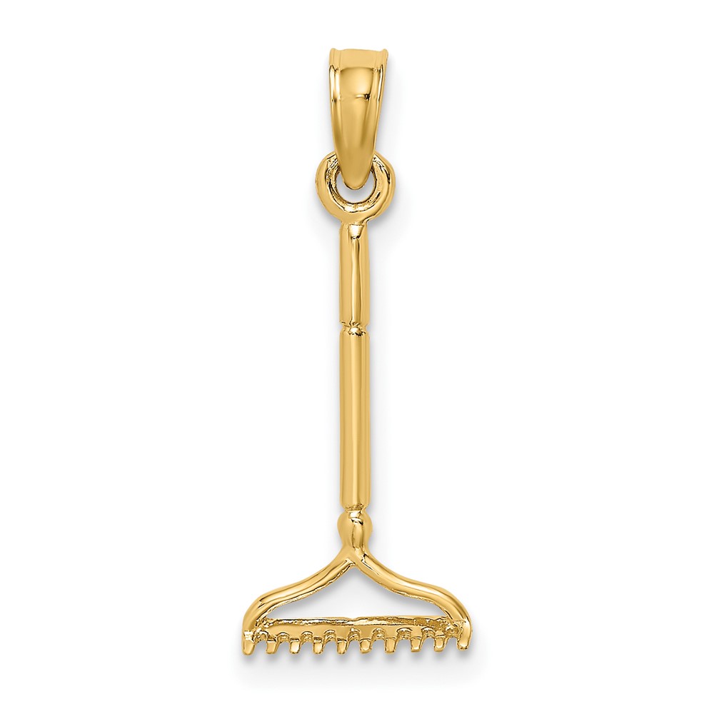 10K 3-D Landscape Rake Garden Tool Charm (10K7322)