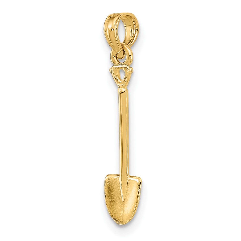 10K 3-D Polished Shovel Garden Tool Charm (10K7323)