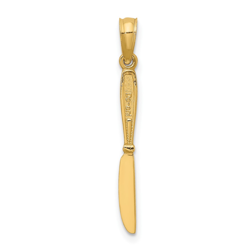 10K 3-D and Polished Table Knife Charm (10K7344)