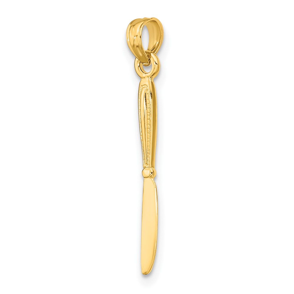 10K 3-D and Polished Table Knife Charm (10K7344)