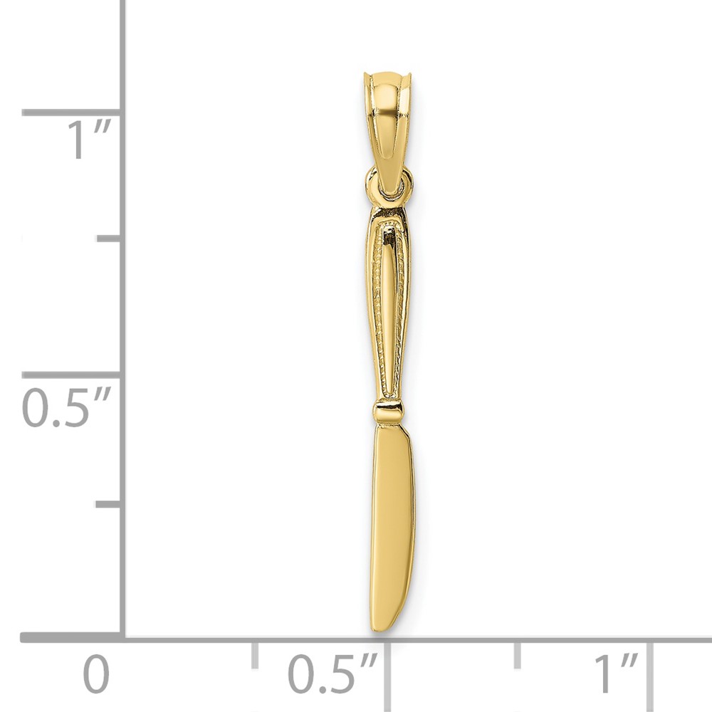 10K 3-D and Polished Table Knife Charm (10K7344)