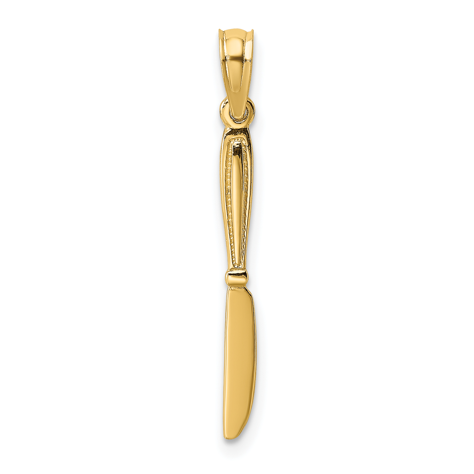 10K 3-D and Polished Table Knife Charm (10K7344)