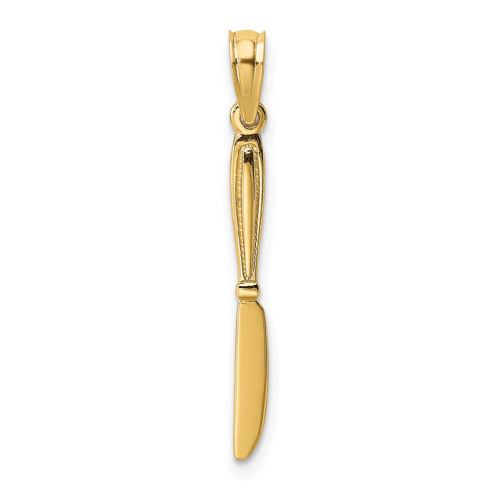10K 3-D and Polished Table Knife Charm (10K7344)