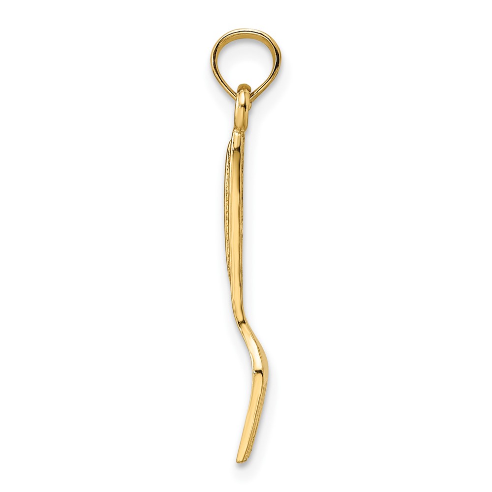 10K 3-D and Polished Table Fork Charm (10K7345)