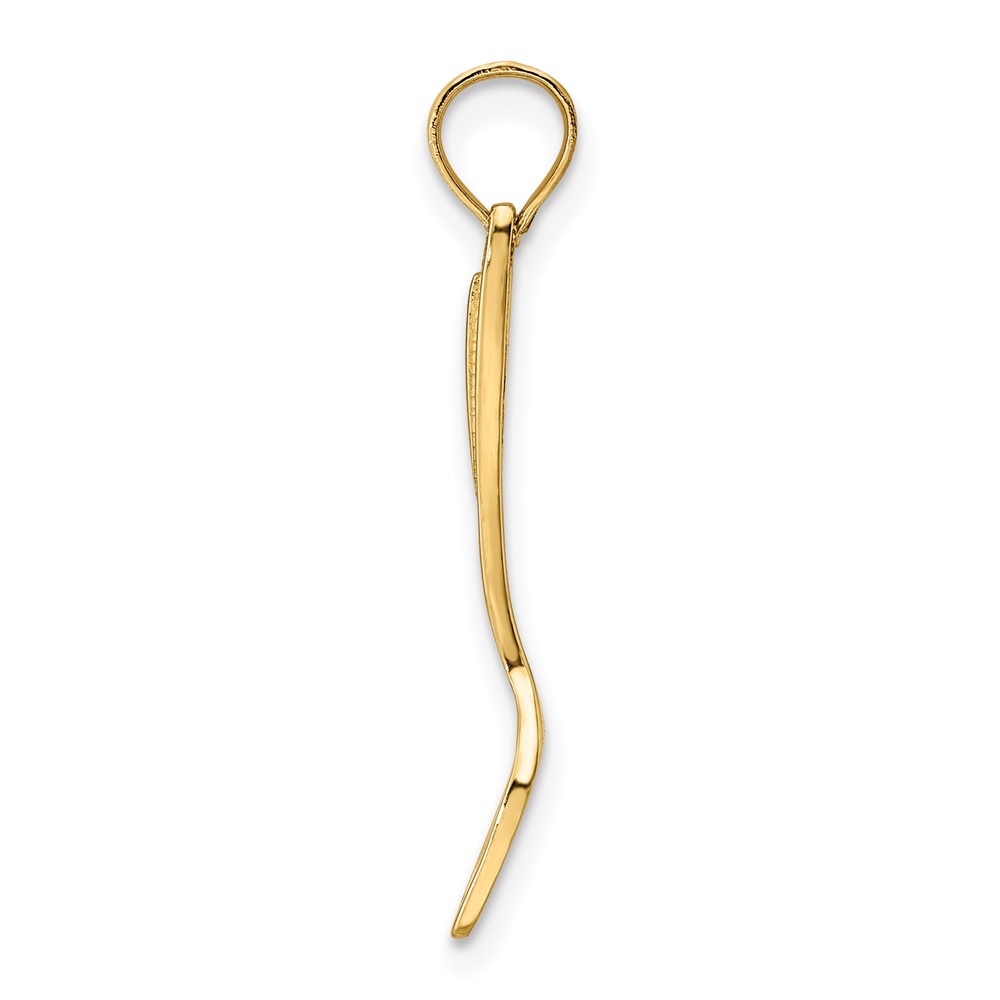 10K 3-D Polished Spatula Charm (10K7346)