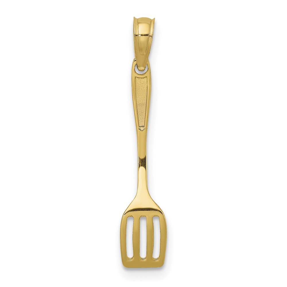 10K 3-D Polished Spatula Charm (10K7346)