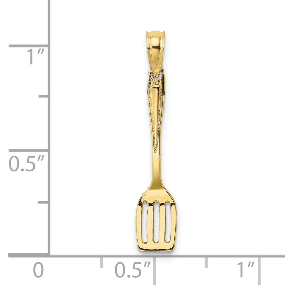 10K 3-D Polished Spatula Charm (10K7346)
