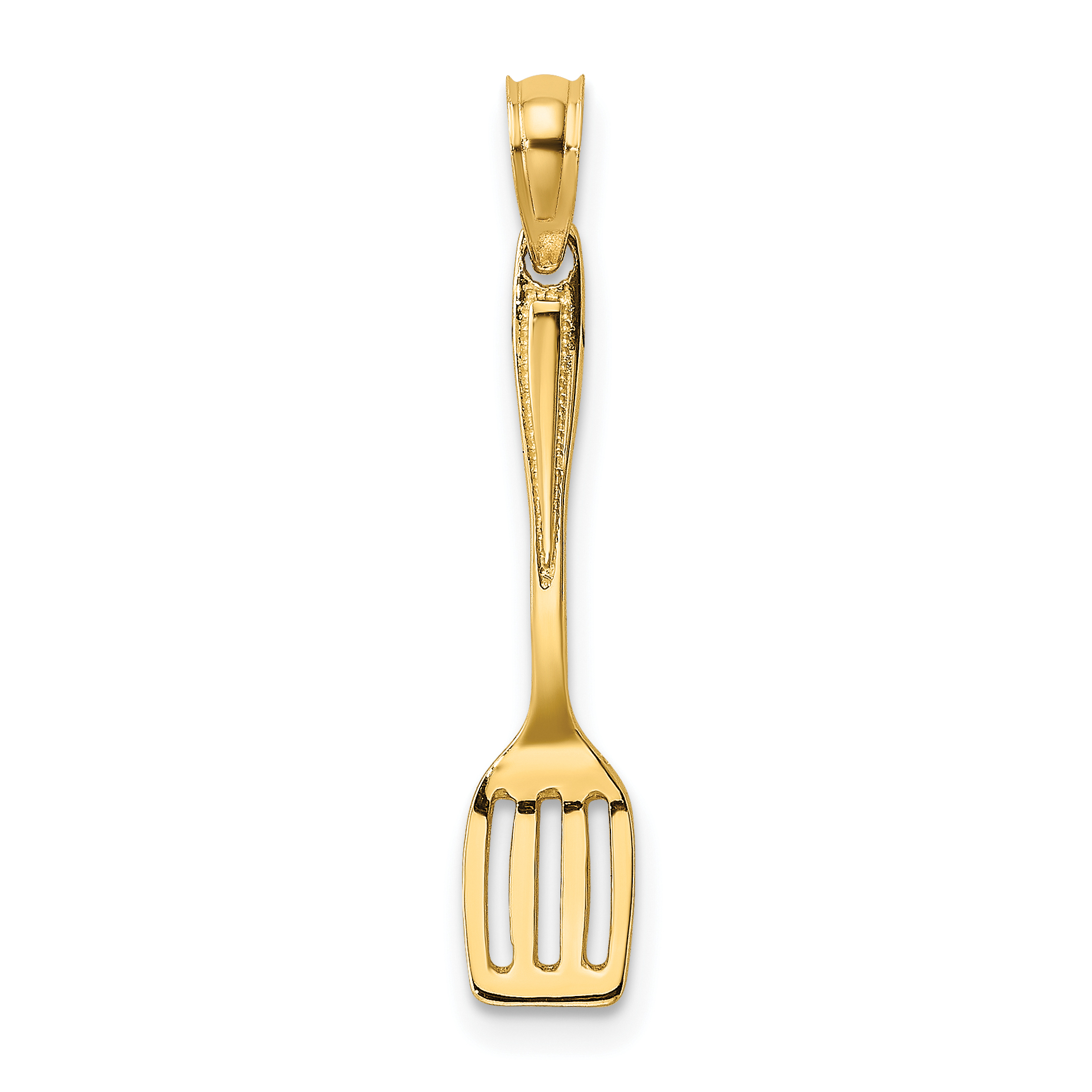 10K 3-D Polished Spatula Charm (10K7346)