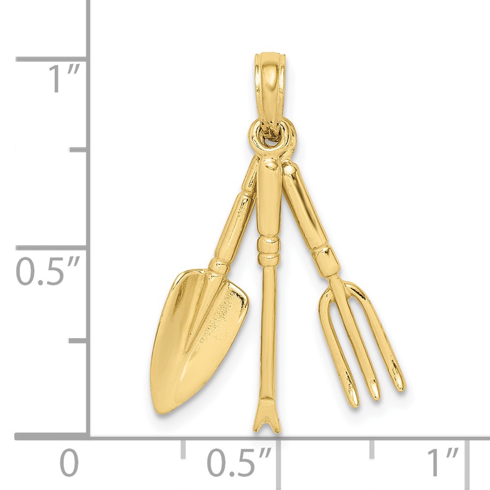 10K 3-D Moveable Garden Hand Tool Collection Charm (10K7350)
