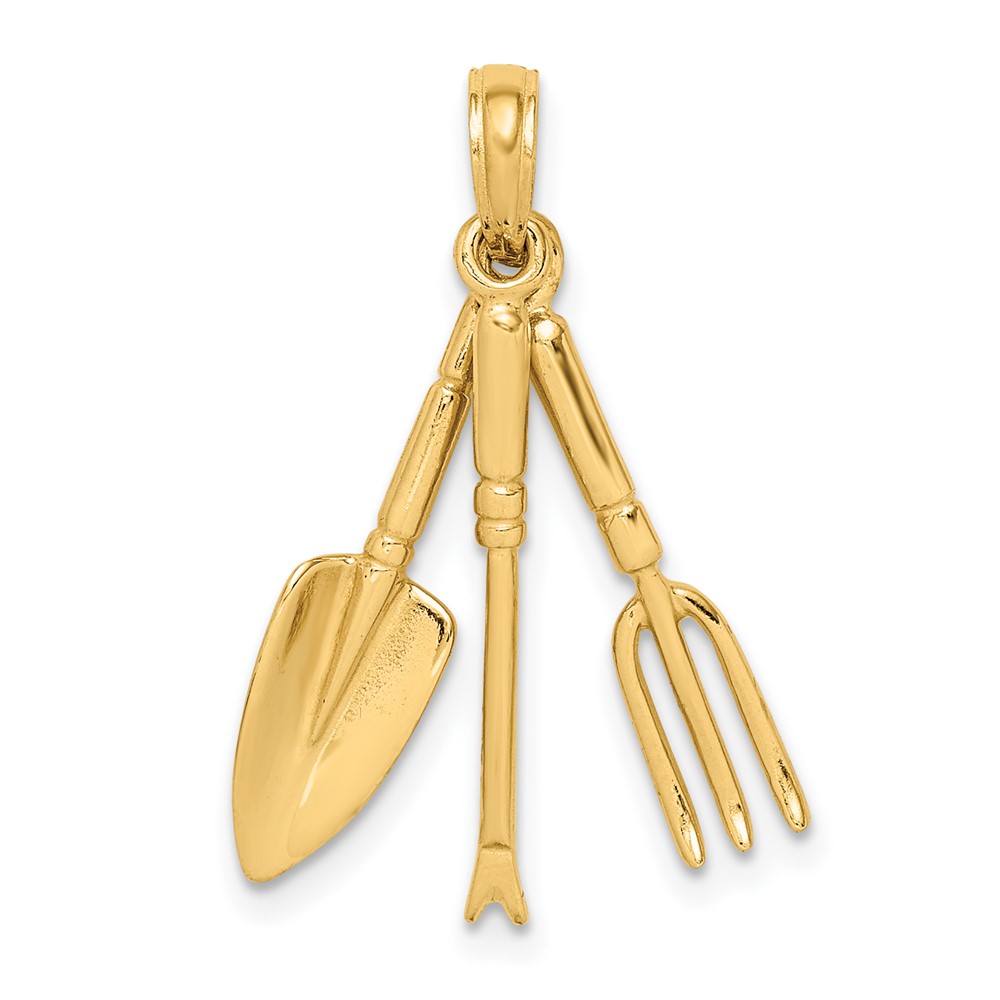 10K 3-D Moveable Garden Hand Tool Collection Charm (10K7350)