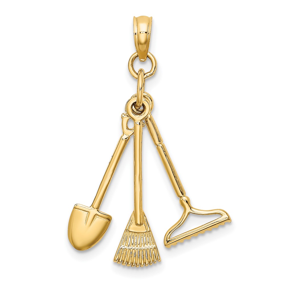 10K 3-D Moveable Garden Tool Collection Charm (10K7351)