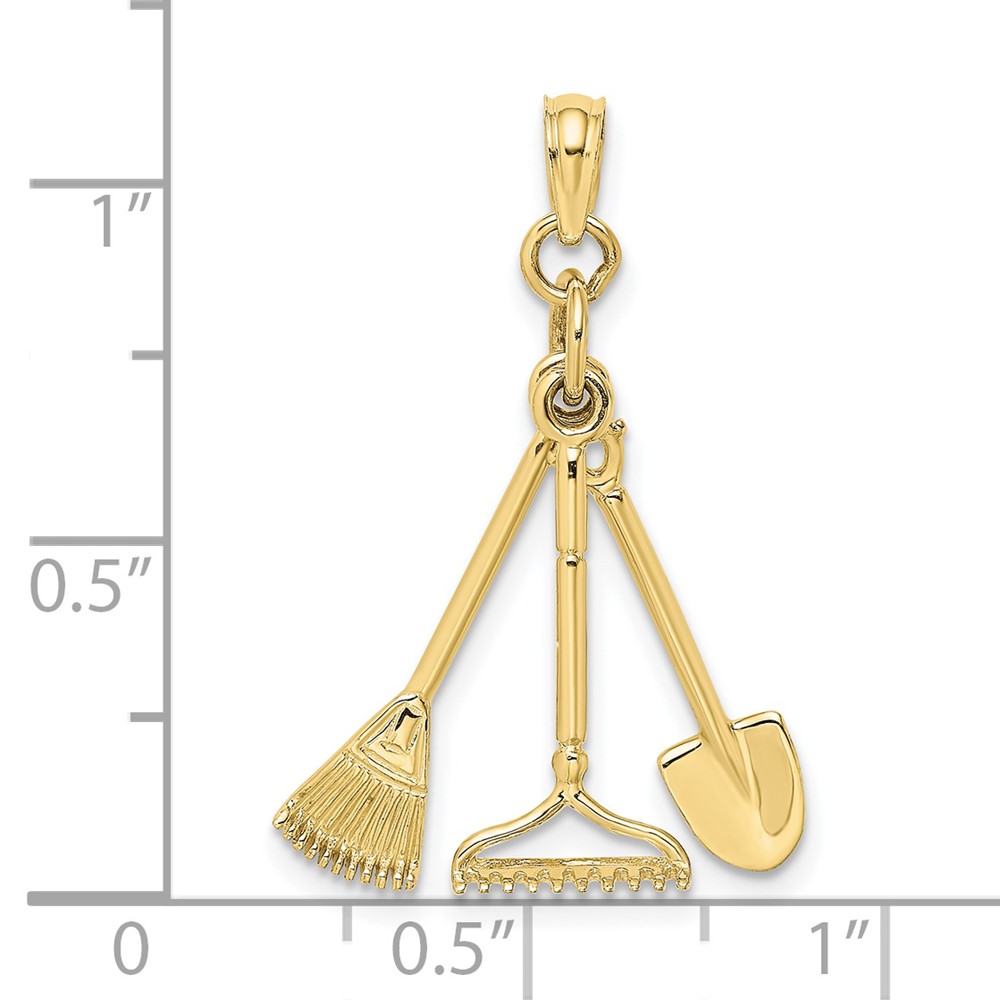 10K 3-D Moveable Garden Tool Collection Charm (10K7351)