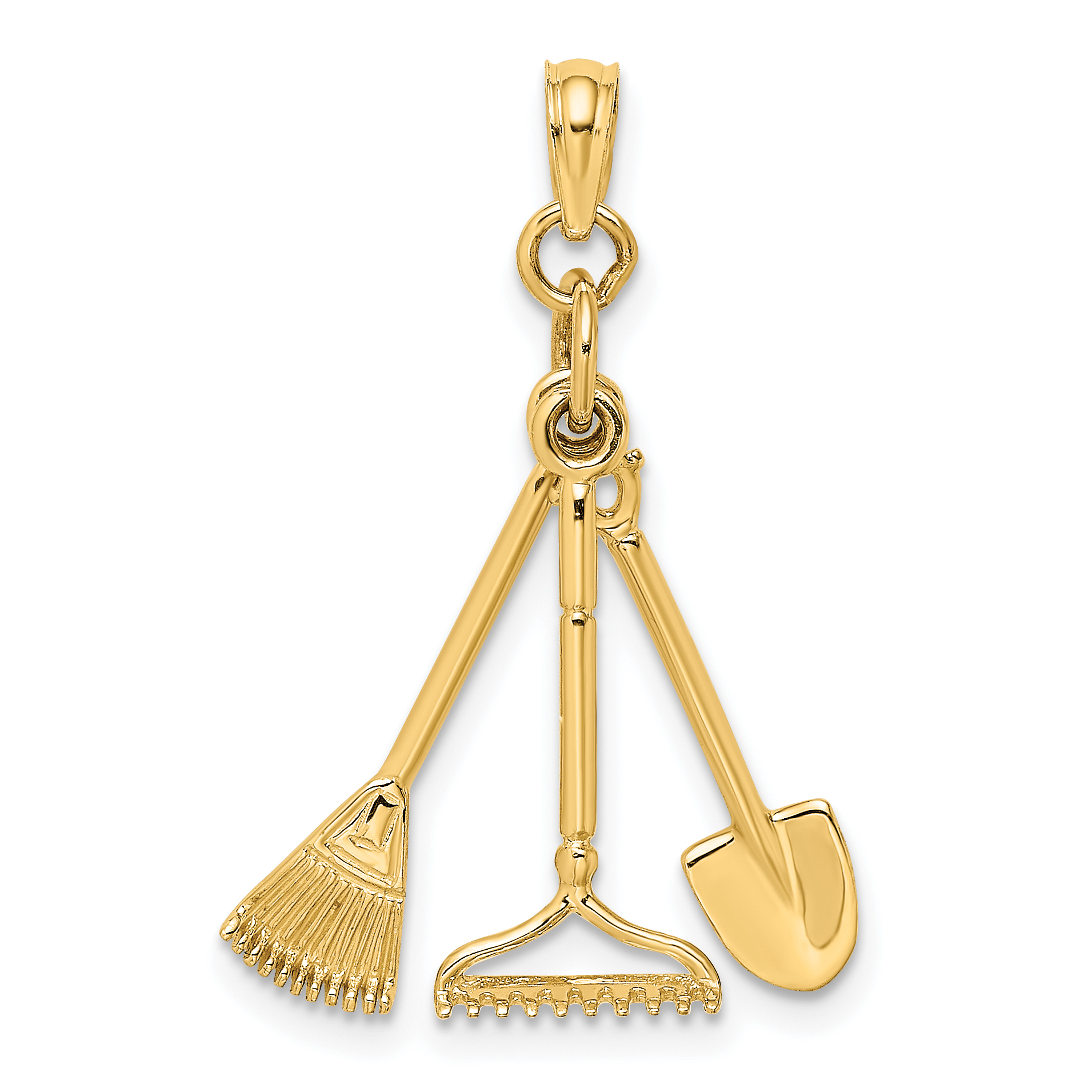 10K 3-D Moveable Garden Tool Collection Charm (10K7351)
