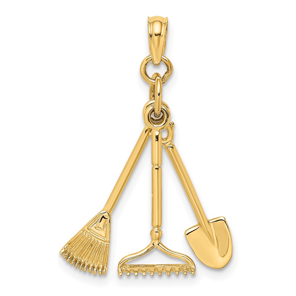 10K 3-D Moveable Garden Tool Collection Charm (10K7351)