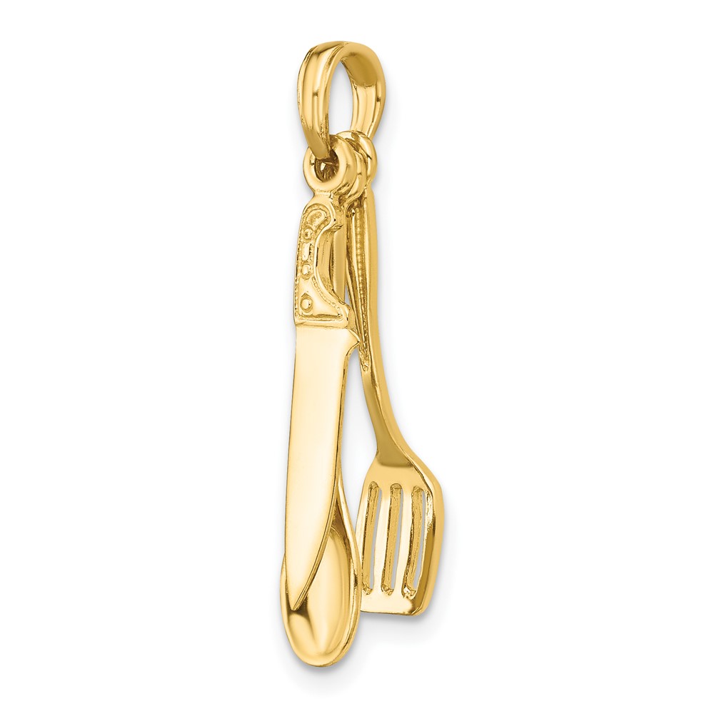 10K 3-D Moveable Spatula, Spoon, and Knife Charm (10K7352)