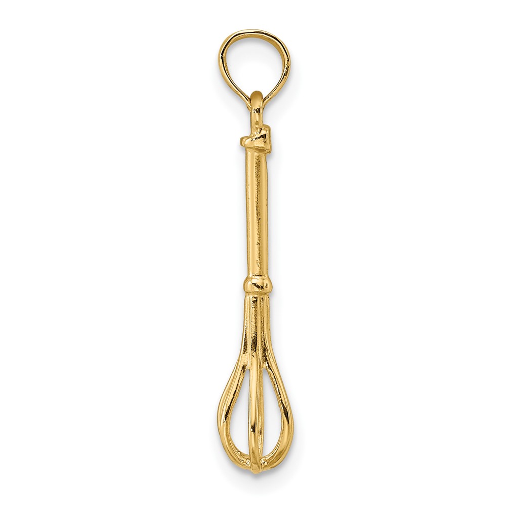 10K 3-D Polished Whisk Charm (10K7354)