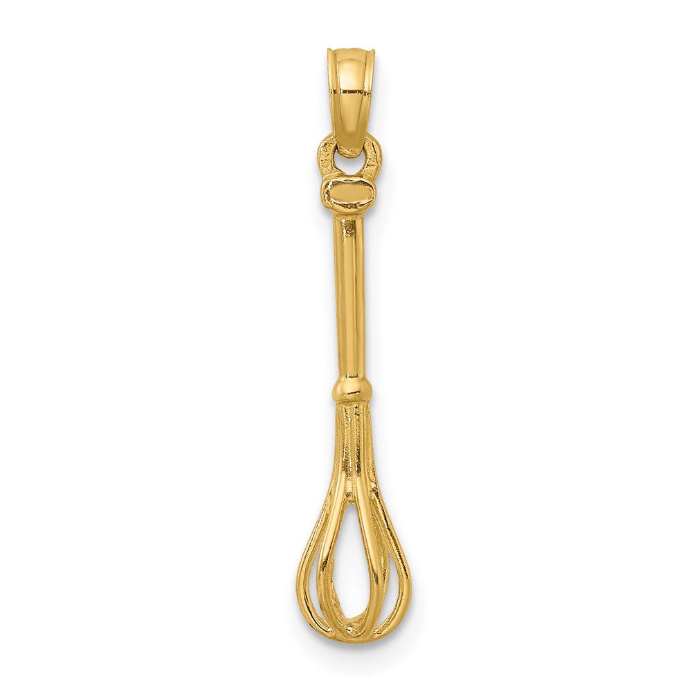 10K 3-D Polished Whisk Charm (10K7354)