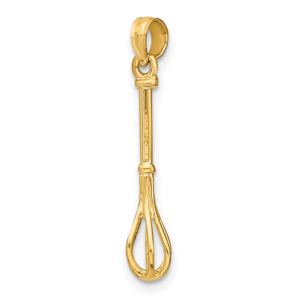 10K 3-D Polished Whisk Charm (10K7354)